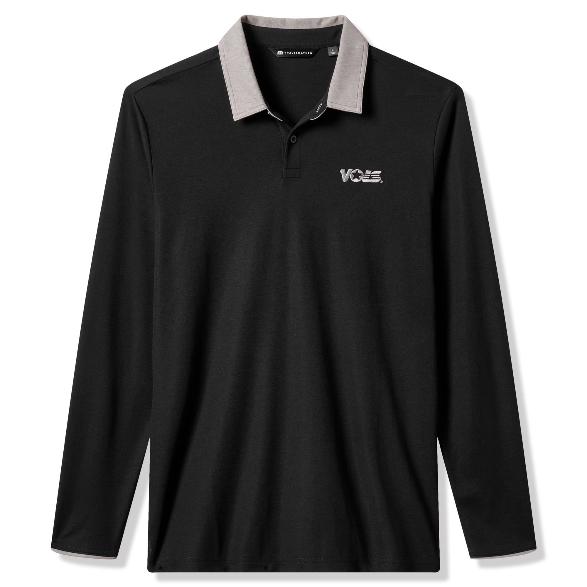 Men's TravisMathew  Black Tennessee Volunteers Varsity Vintage Long Sleeve Tri-Blend Polo